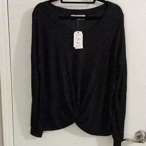 Hippie Rose blk/char marled XL size sweater